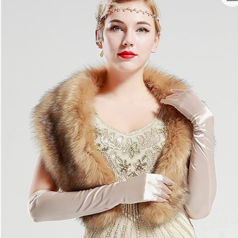 Camel Faux Fur Shawl